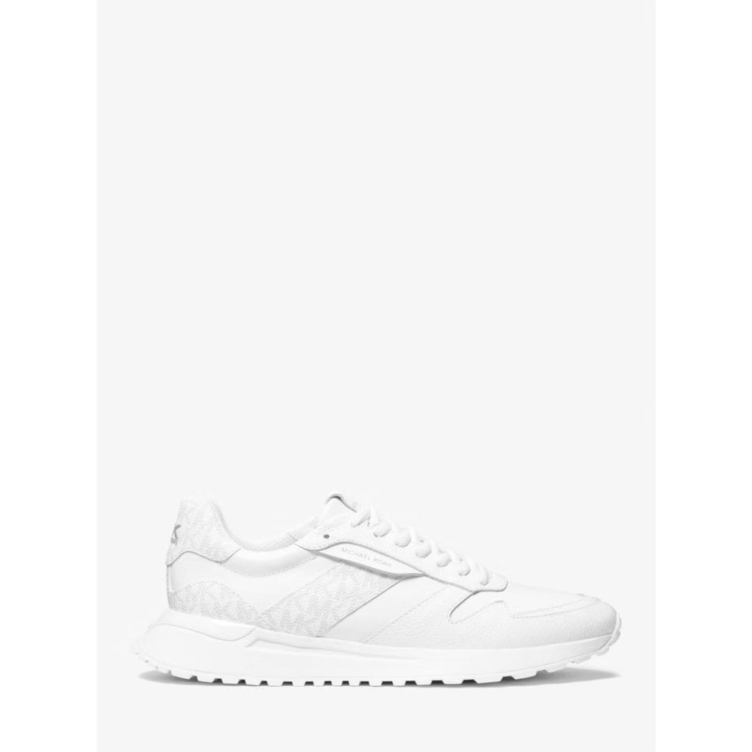 Michael Kors Dax Pebbled Leather and Logo Trainer