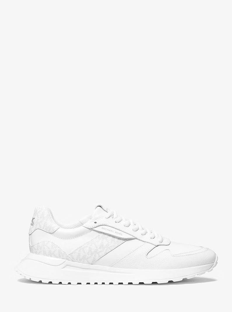 Michael Kors Dax Pebbled Leather and Logo Trainer