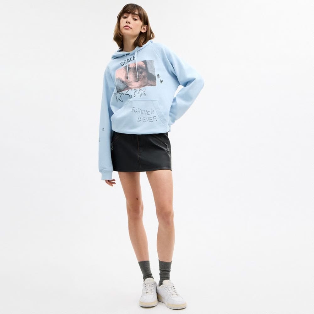 Coach Floppy Hoodie Light Blue