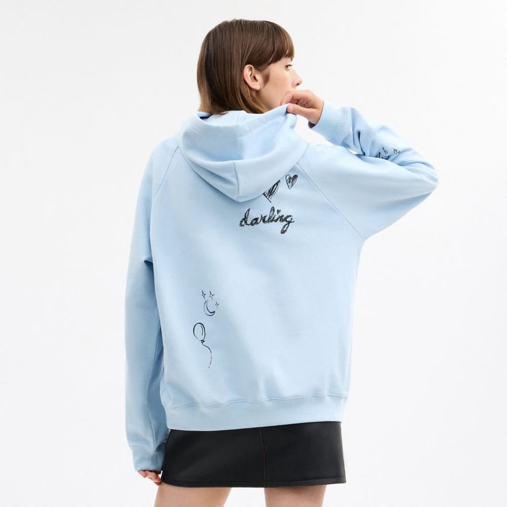 Coach Floppy Hoodie Light Blue