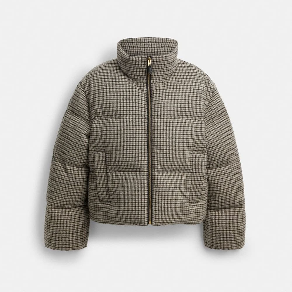 Coach Wool Puffer Houndstooth