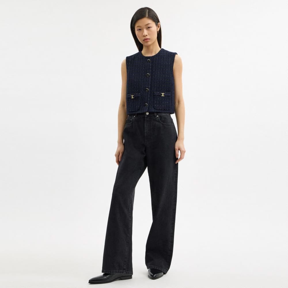 Coach Heritage C Boucle Vest Navy