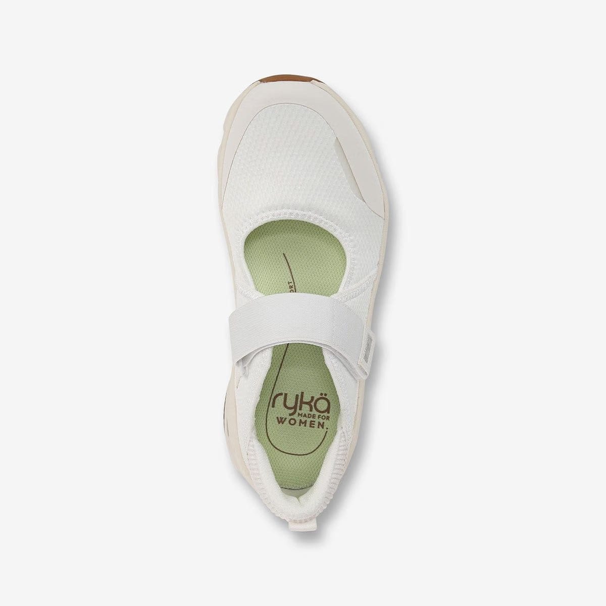 Ryka Devotion Max Mary Jane Walking Sneaker Brilliant White Mesh Fabric Women's
