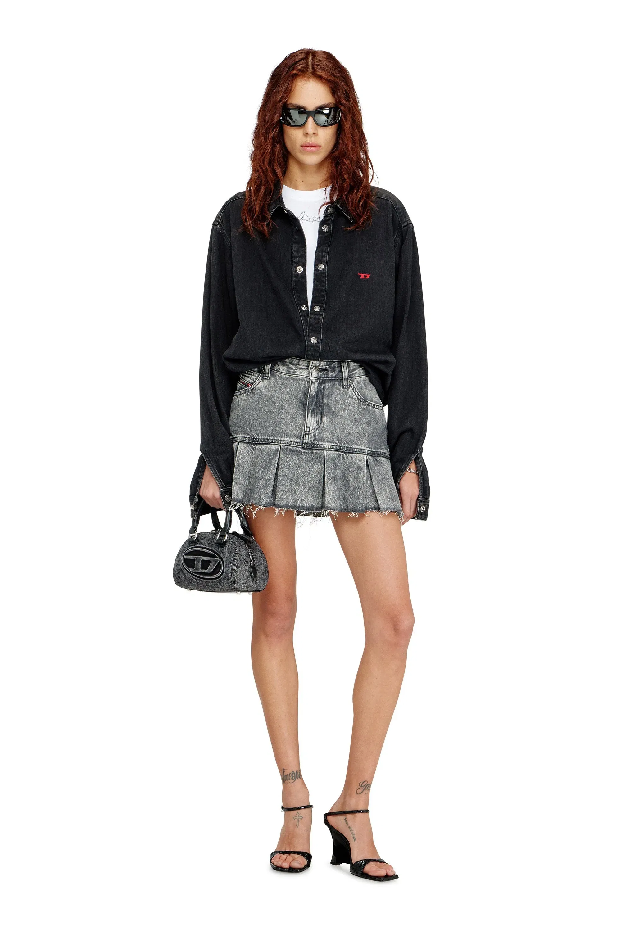 Diesel 1Dr Dome Crossbody Grey
