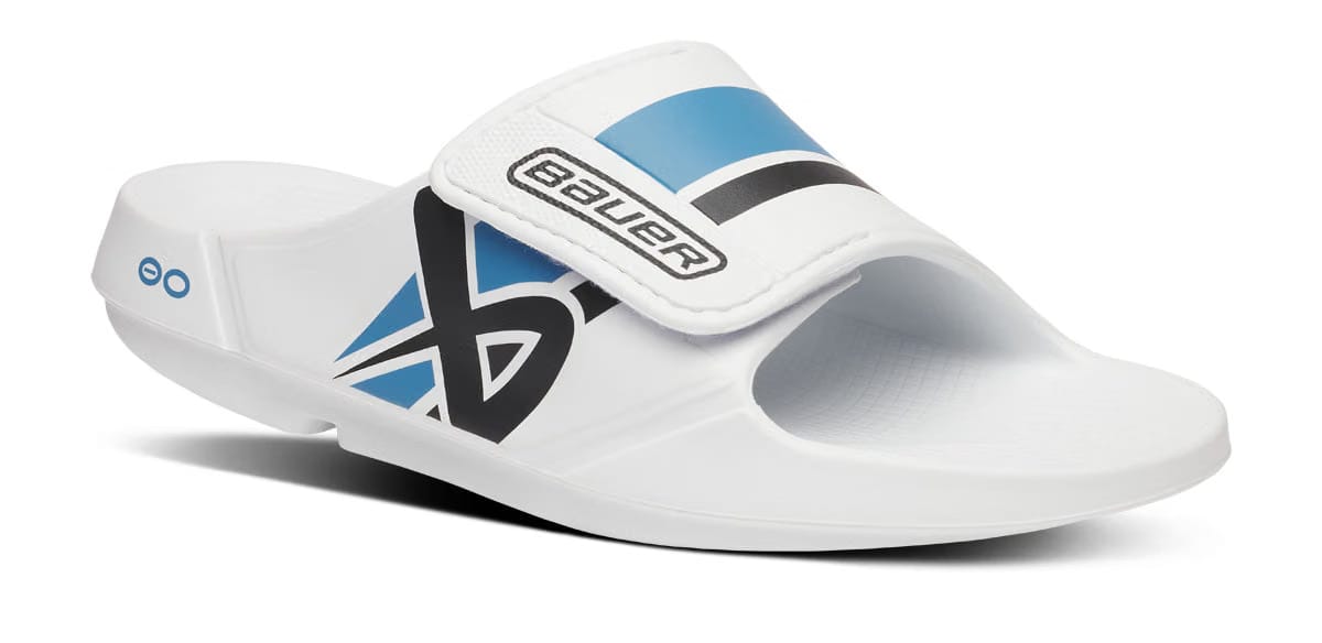 Oofos Men's Limited Sport Flex Slide Bauer White