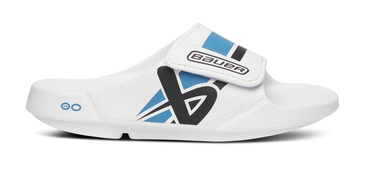 Oofos Men's Limited Sport Flex Slide Bauer White