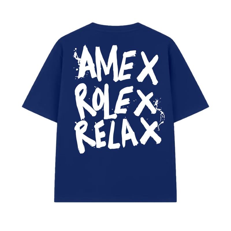 Amex Rolex Relax Blue Oversized T-Shirt