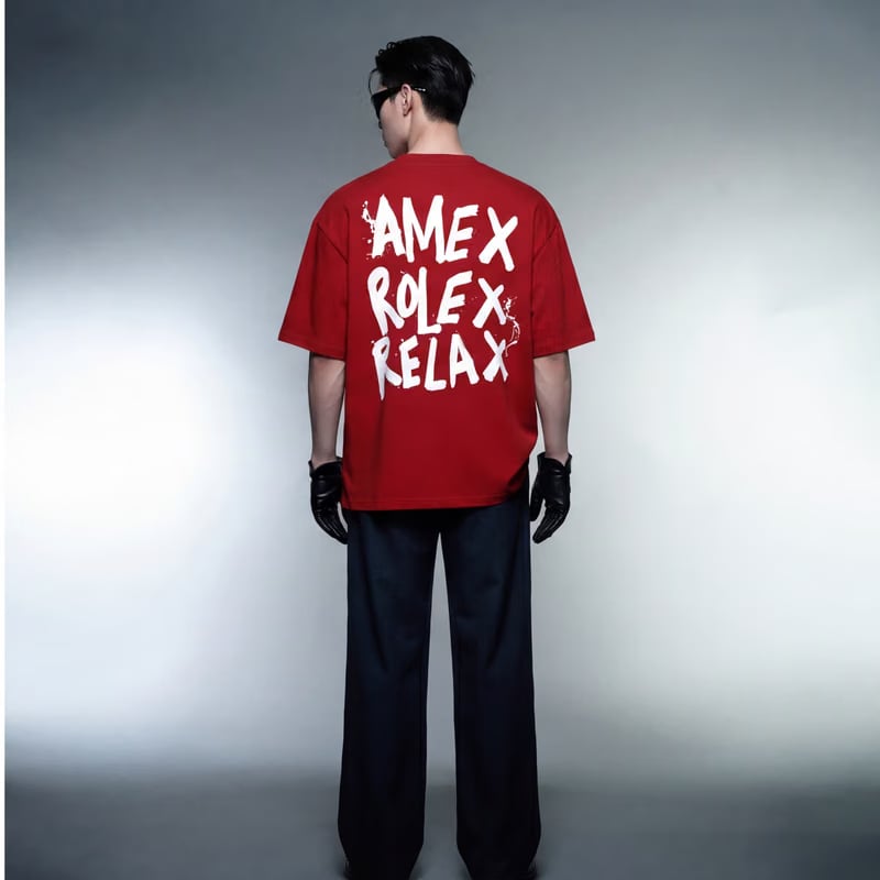 Amex Rolex Relax Red Oversized T-Shirt