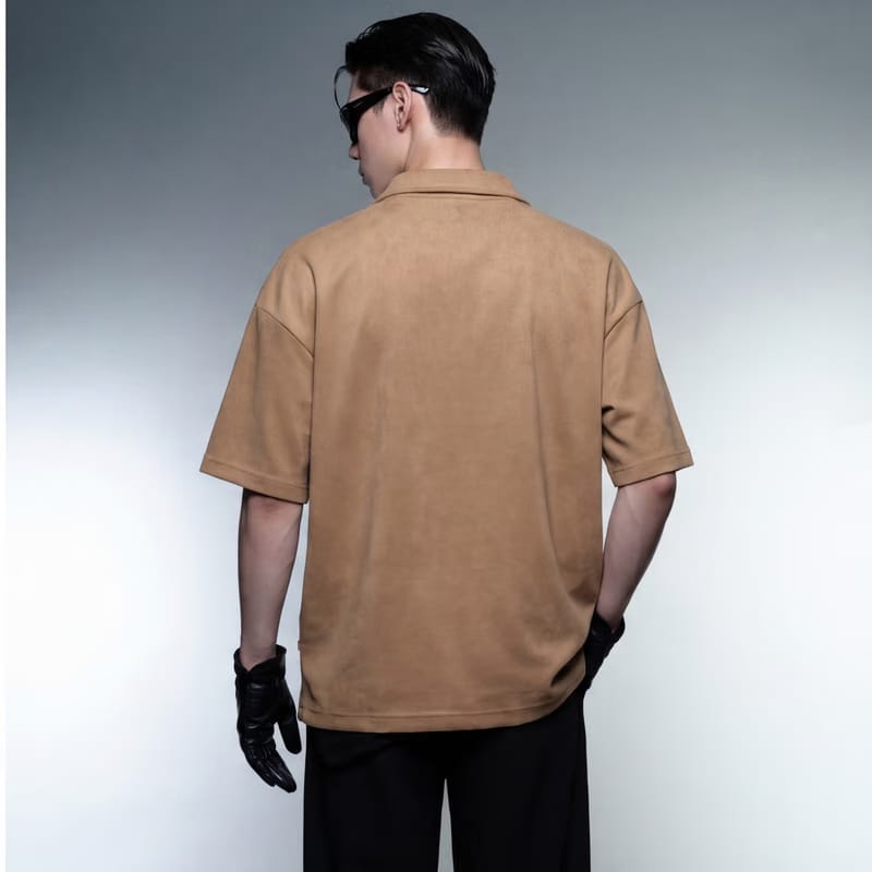Blacklist Club Sand Oversized Quarter Zip T-Shirt