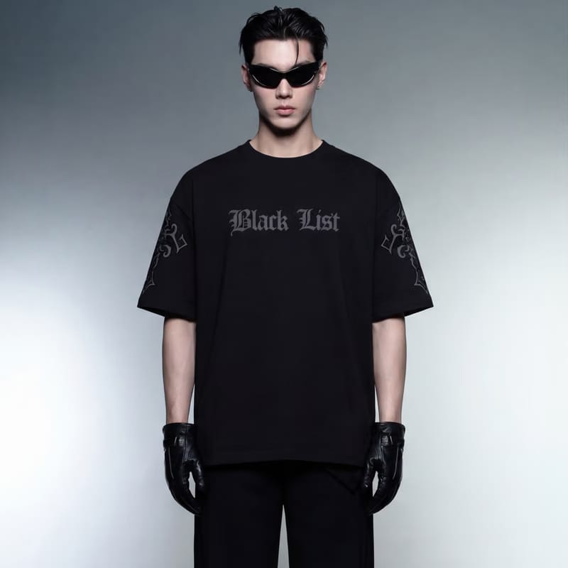 Blacklist Crosses Black Oversized T-Shirt