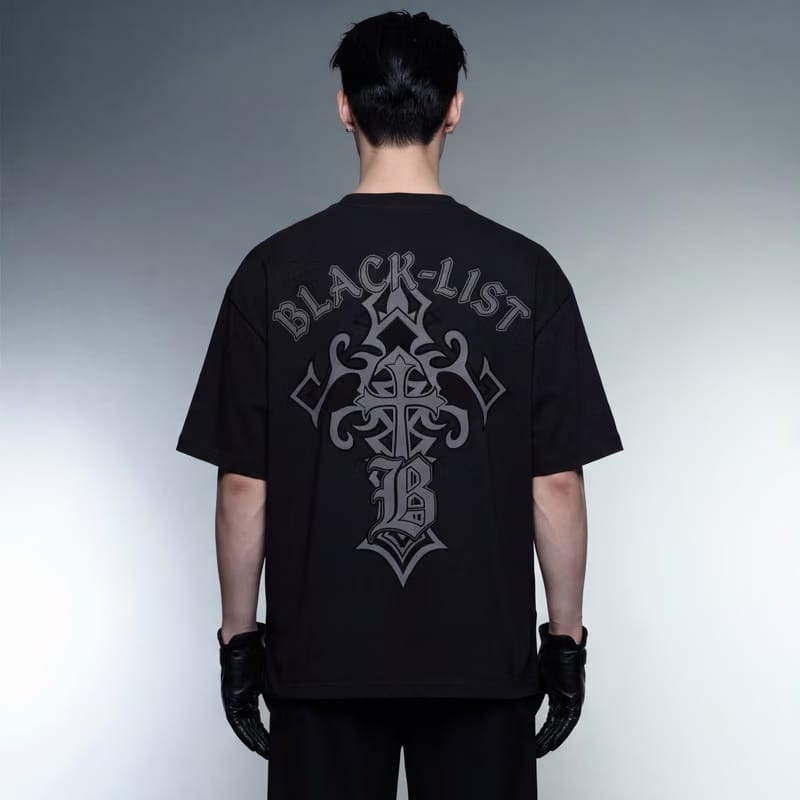 Blacklist Crosses Black Oversized T-Shirt