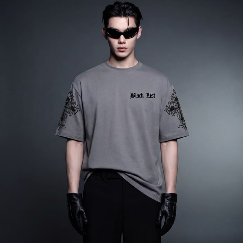 Blacklist Crosses Grey Oversized T-Shirt