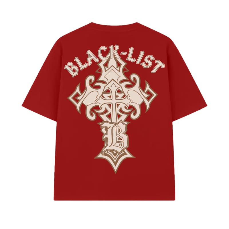 Blacklist Crosses Red Oversized T-Shirt