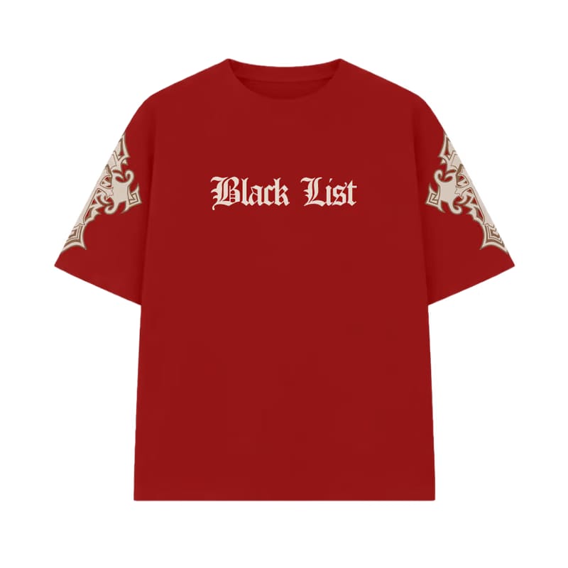 Blacklist Crosses Red Oversized T-Shirt