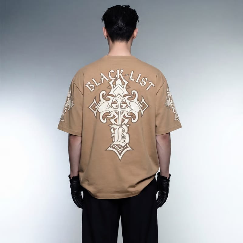 Blacklist Crosses Sand Oversized T-Shirt