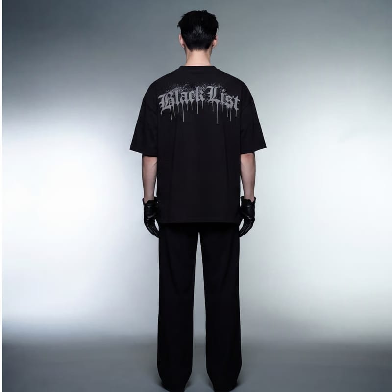 Blacklist Drip Grey Oversized T-Shirt