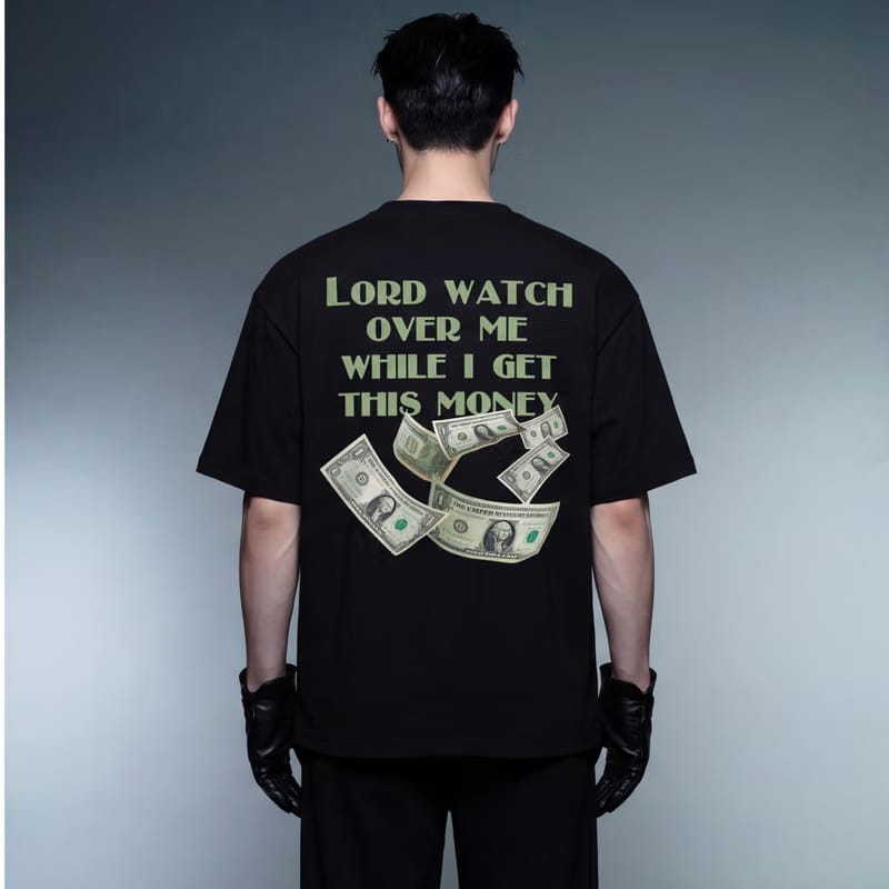 Blacklist Lord Watch Over Me Oversized T-Shirt Black