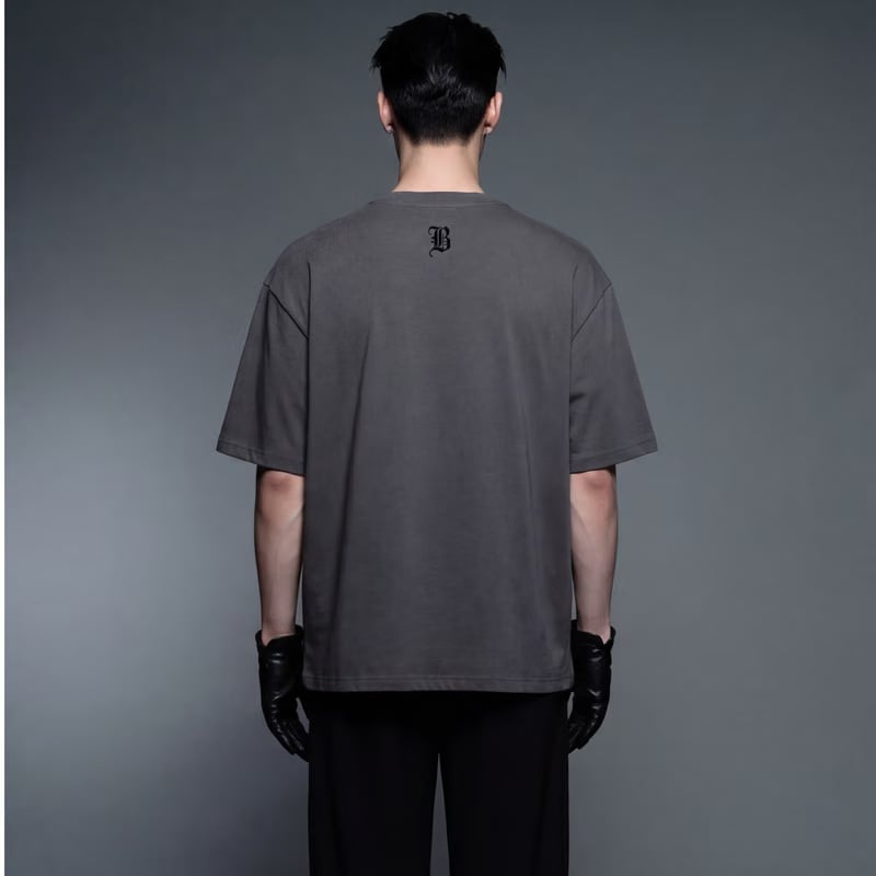 Chrome Grey Oversized Sketeton T-Shirt