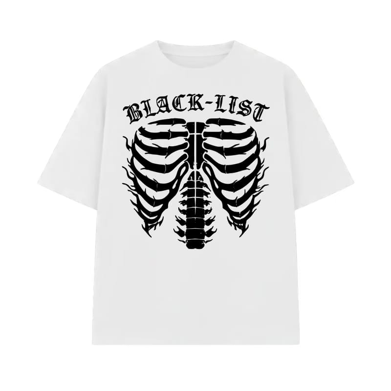 Chrome White Oversized Sketeton T-Shirt