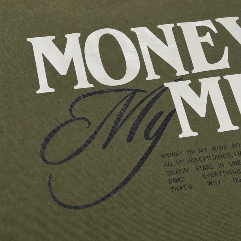 Money on My Mind Olive Oversized T-Shirt