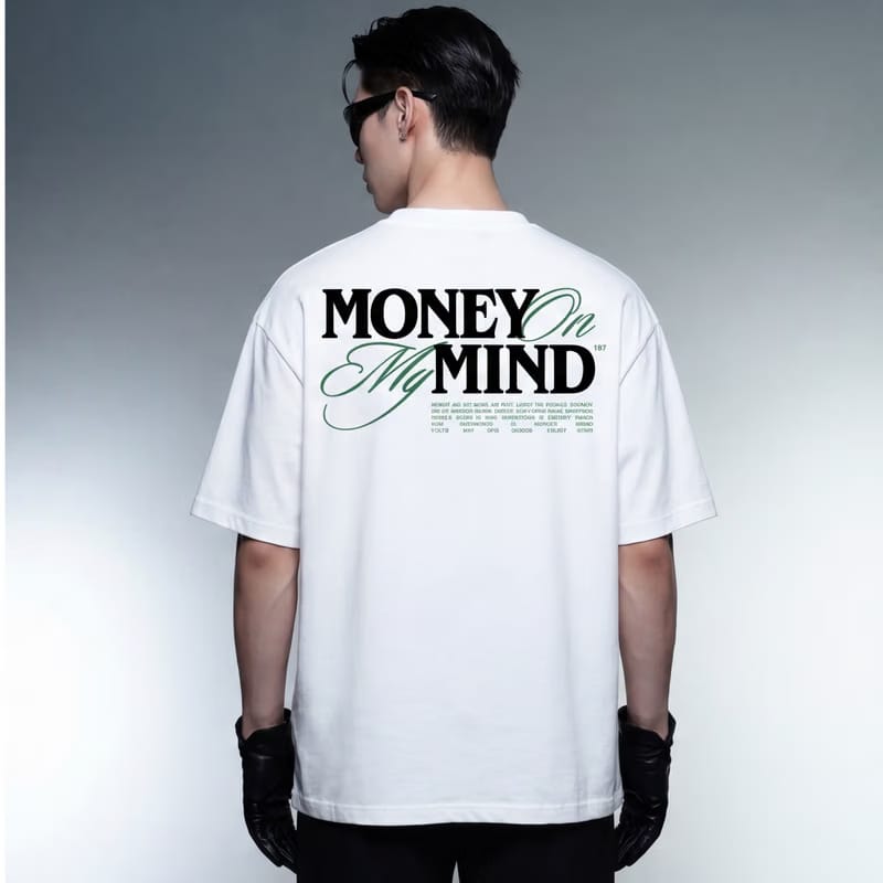 Money on My Mind White Oversized T-Shirt