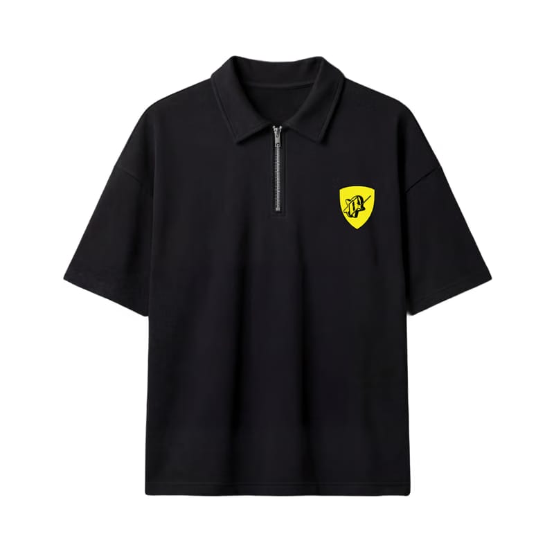 My Sex Life Is Like Ferrari Black Oversized Quarter Zip T-Shirt