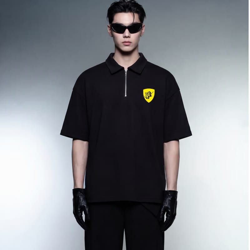 My Sex Life Is Like Ferrari Black Oversized Quarter Zip T-Shirt