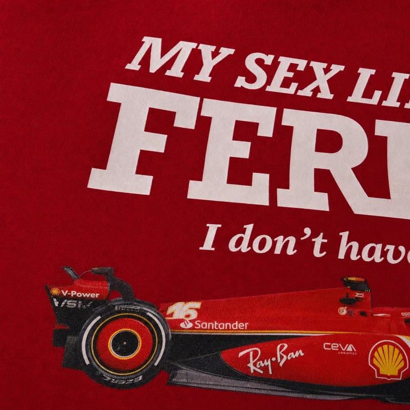 My Sex Life Is Like Ferrari Red Oversized Quarter Zip T-Shirt