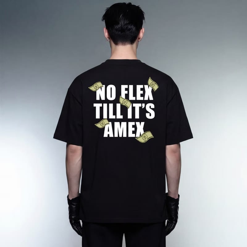 No Flex till It's Amex Oversized T-Shirt Black