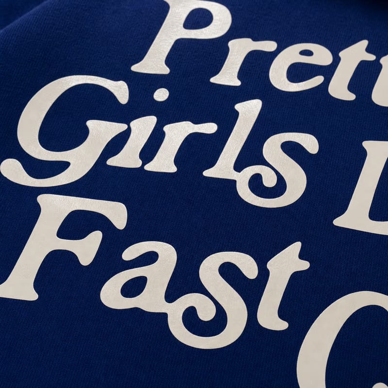 Pretty Girls Love Fast Cars Blue Oversized T-Shirt