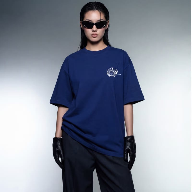Pretty Girls Love Fast Cars Blue Oversized T-Shirt