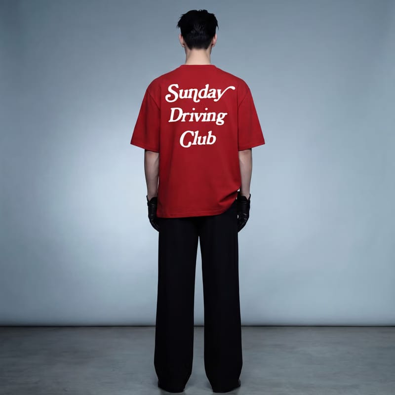 Sunday Driving Club Red Oversized T-Shirt