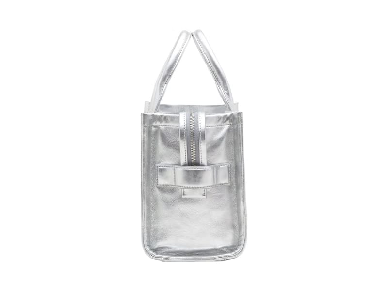 Marc Jacobs The Metallic Leather Small Tote Silver