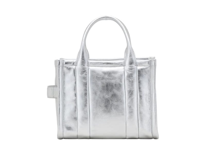 Marc Jacobs The Metallic Leather Small Tote Silver