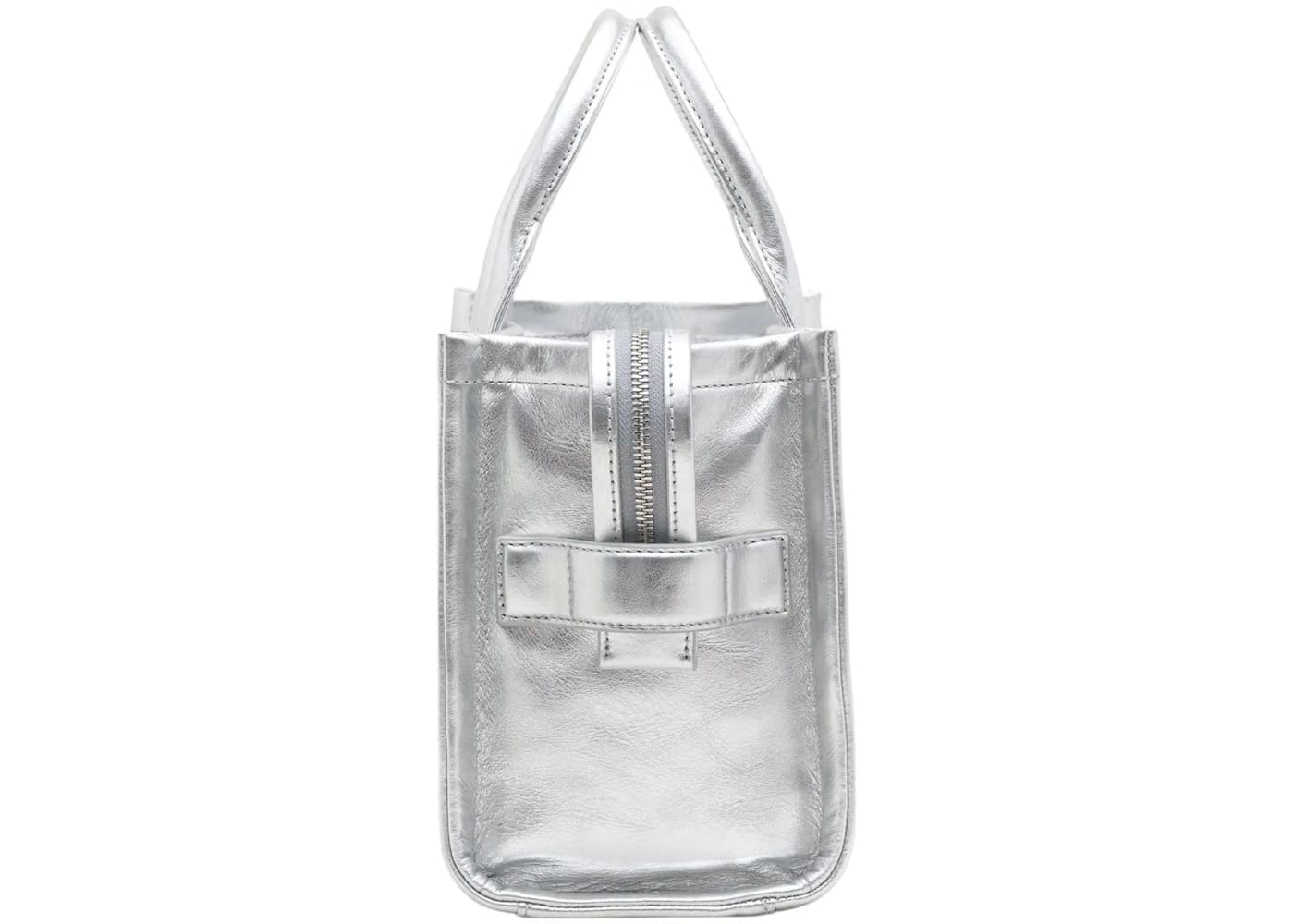 Marc Jacobs The Metallic Leather Small Tote Silver