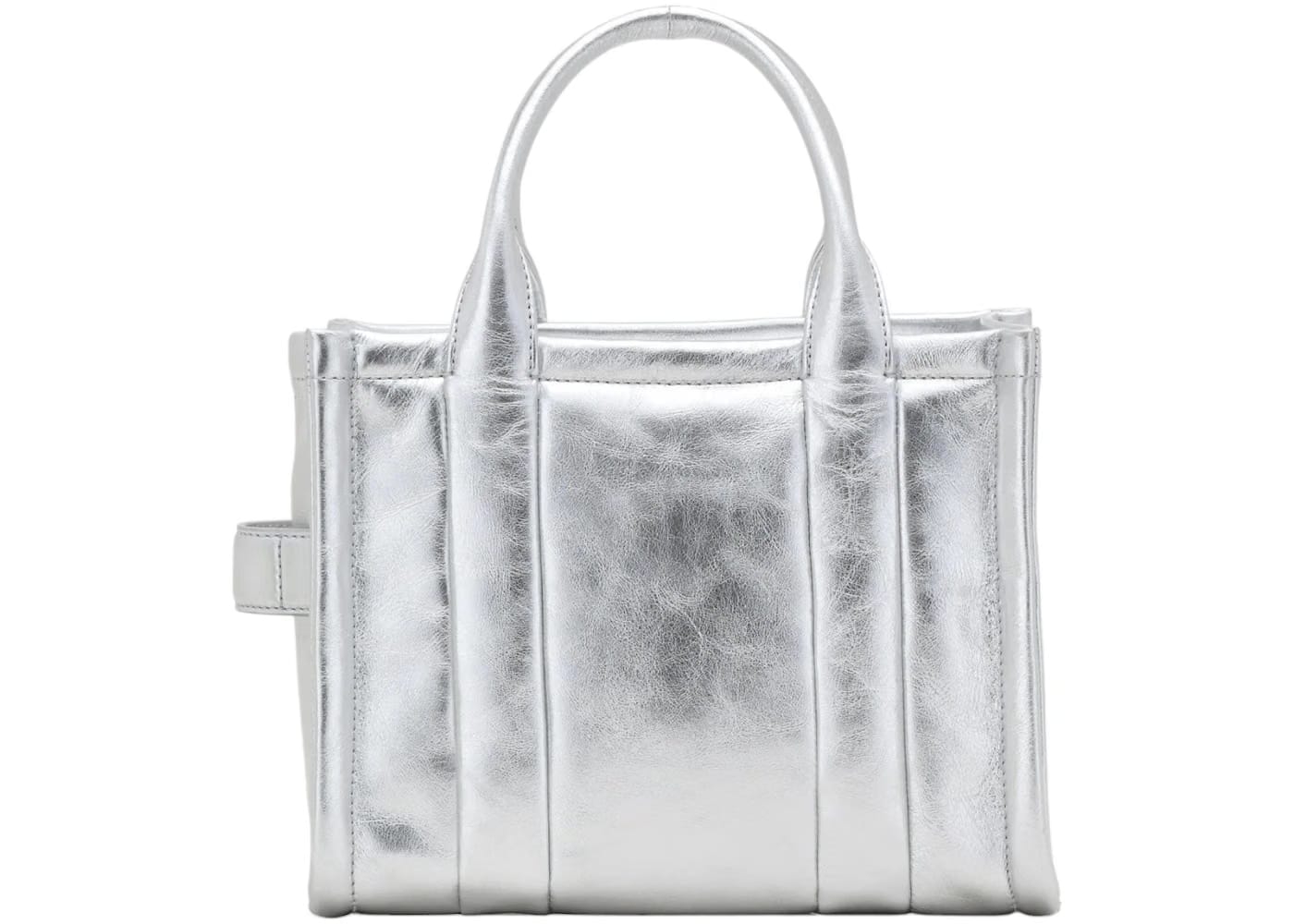 Marc Jacobs The Metallic Leather Small Tote Silver