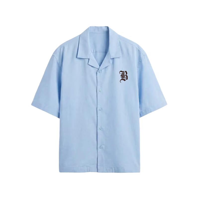 Brown Cross Blacklist Ice Blue Bowling Shirt