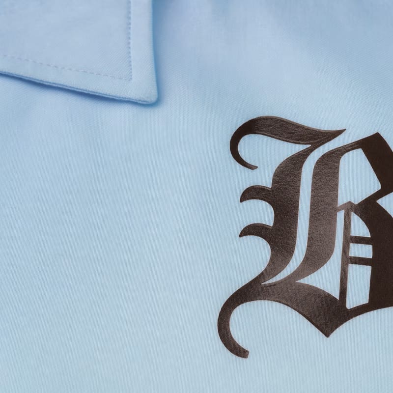 Brown Cross Blacklist Ice Blue Bowling Shirt