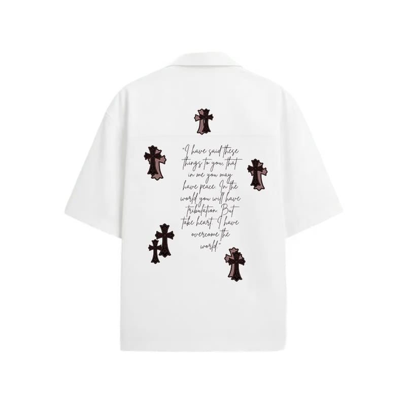 Brown Cross Blacklist White Bowling Shirt