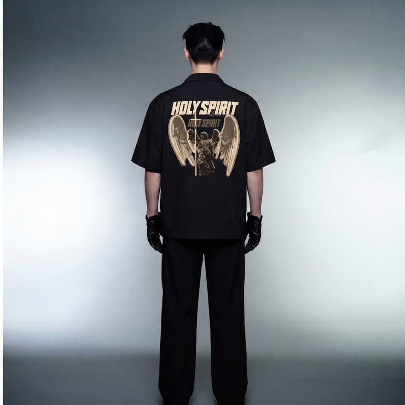 Holy Spirit Blacklist Black Bowling Shirt
