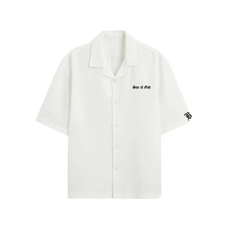 Saint Cross Blacklist White Bowling Shirt