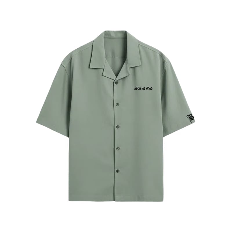 Son of God Blacklist Sage Green Bowling Shirt
