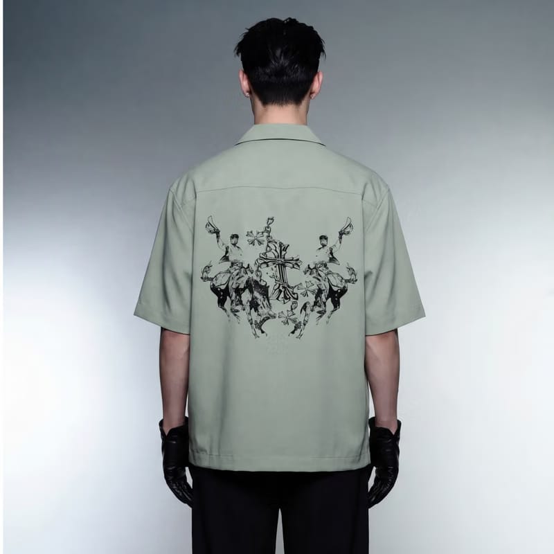 Son of God Blacklist Sage Green Bowling Shirt
