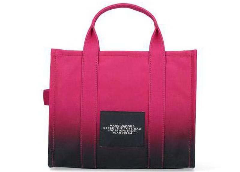 Marc Jacobs The Medium Tote Ombre Canvas Black Hot Pink