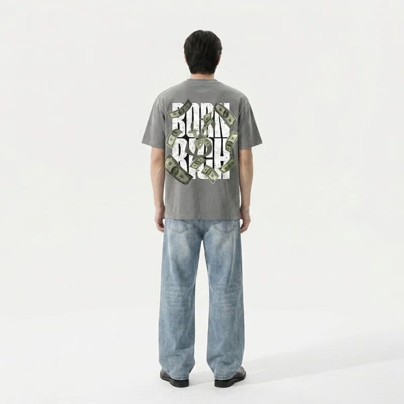 Born To Be Rich Be Autyst Gray T-Shirt