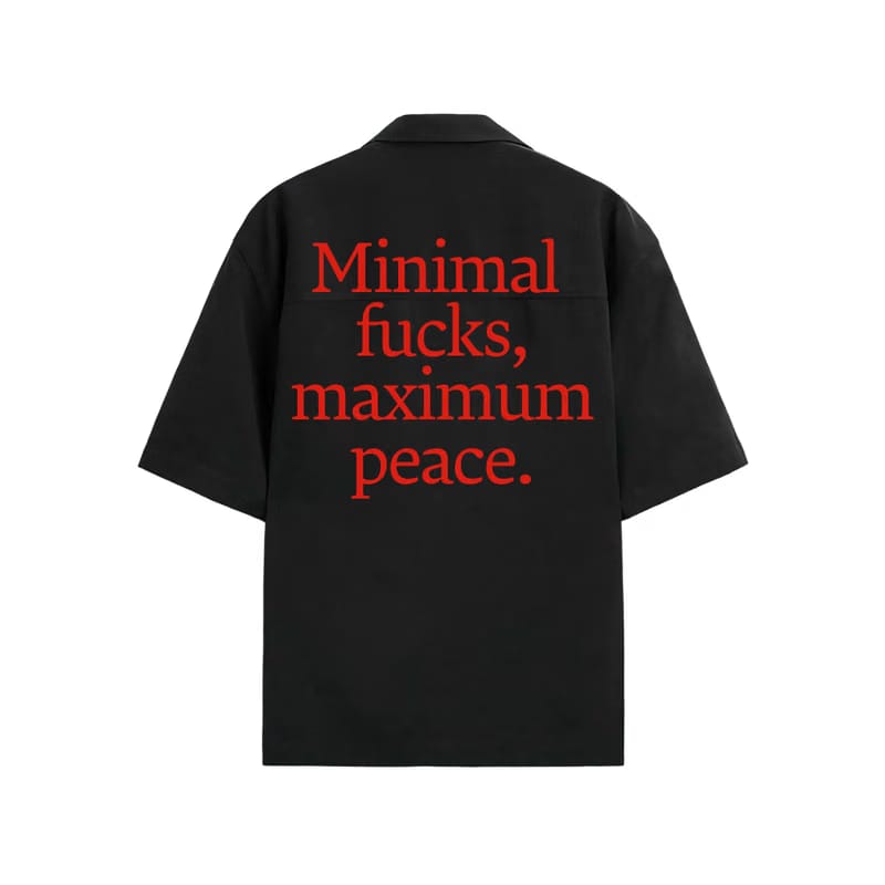 Minimal Fucks Be Autyst Black Bowling Shirt