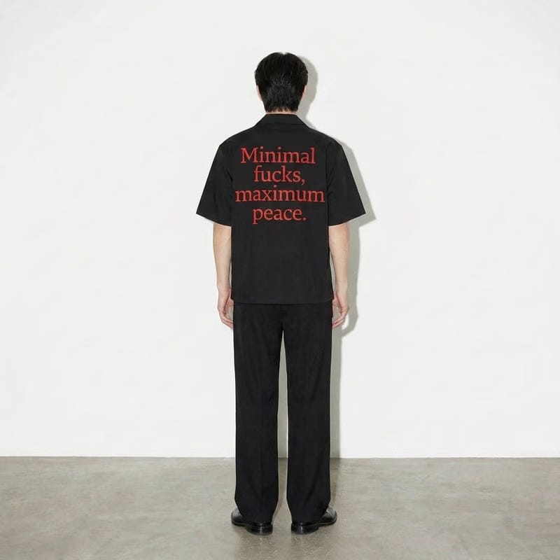 Minimal Fucks Be Autyst Black Bowling Shirt