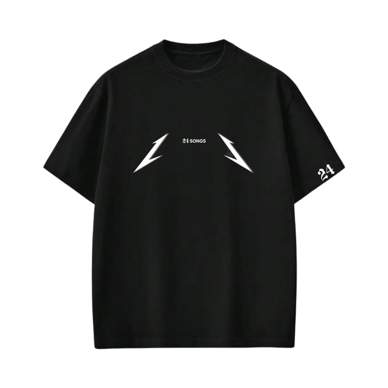 24 Songs 24 Never off Black T-shirt