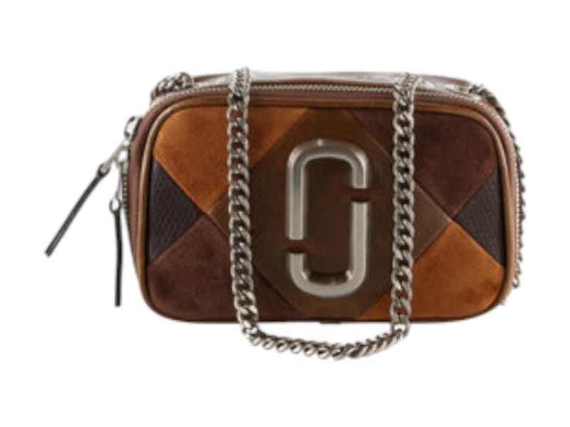 Marc Jacobs The Softshot Suede Patchwork Bag Brown Multi