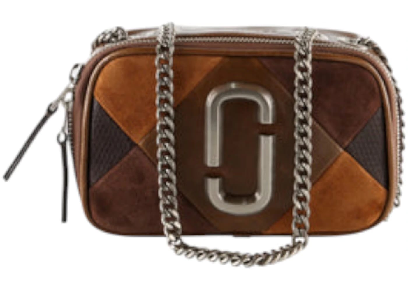 Marc Jacobs The Softshot Suede Patchwork Bag Brown Multi
